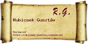 Rubicsek Gusztáv névjegykártya